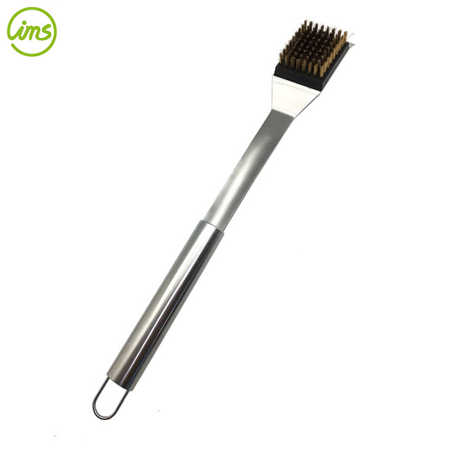 made in taiwan heavy duty stainless steel bbq grill brush with long handle